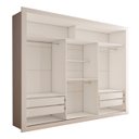Ver imagem 6 de Guarda-roupa Casal Carol 3 Portas de Correr com Espelho 4 Gavetas Branco - Panorama Móveis