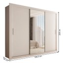 Ver imagem 3 de Guarda-roupa Casal Carol 3 Portas de Correr com Espelho 4 Gavetas Branco - Panorama Móveis
