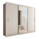 Ver imagem 2 de Guarda-roupa Casal Carol 3 Portas de Correr com Espelho 4 Gavetas Branco - Panorama Móveis