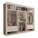 Ver mais imagens de Guarda-roupa Casal Carol 3 Portas de Correr com Espelho 4 Gavetas Branco - Panorama Móveis