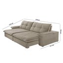 Ver imagem 5 de Sofá Gaia Veludo 02 Módulos 80 Cm B25cm Meu Sofá Online B002 Veludo Capuccino