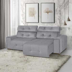 Sofá Retrátil e Reclinável Jaguar 1,80m - Fortbello Estofados:cinza