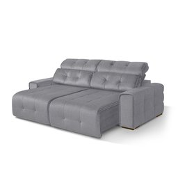 Sofá Retrátil e Reclinável Jaguar 1,80m - Fortbello Estofados:cinza - 4