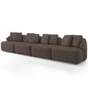 Ver imagem 6 de Sofá 4 Lugares para Sala de Estar Living 308cm Arlo F04 Veludo Marrom - Lyam Decor