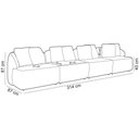 Ver imagem 4 de Sofá 4 Lugares para Sala de Estar Living 308cm Arlo F04 Veludo Marrom - Lyam Decor