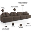 Ver imagem 3 de Sofá 4 Lugares para Sala de Estar Living 308cm Arlo F04 Veludo Marrom - Lyam Decor