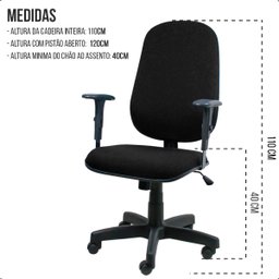 Cadeira de Escritório Presidente Giratória Ergonômica Azul - 2