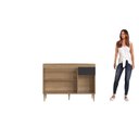 Ver imagem 5 de Armário Balcão com Tampo 3 Portas 1 Gaveta 120cm Modulada Veneza Marrom/Mel/Grafite