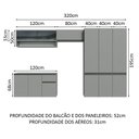 Ver imagem 5 de Armário De Cozinha Completa Suspenso 320Cm Cinza