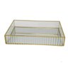 Bandeja Decorativa de Vidro com Metal Dourado - 1