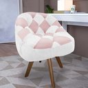 Ver imagem 1 de Poltrona Paloma Escritório Sala Giratória Madeira Suede Branco e Suede Rosa Bebê - Dominic Decor