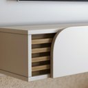 Ver imagem 4 de Painel para Tv Home Suspenso Ambiente Jurerê Off White Matte Freijó – Colibri