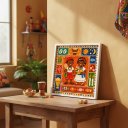 Ver imagem 3 de Quadro Erês Umbanda Candomblé 33x33cm Mold Preta