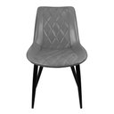 Ver imagem 3 de Kit 2 Cadeiras Haifa Livia Tábata Poltrona Estofada Pu Vintage Retro Pés Preto - Cinza