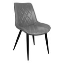 Ver imagem 2 de Kit 2 Cadeiras Haifa Livia Tábata Poltrona Estofada Pu Vintage Retro Pés Preto - Cinza