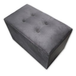 Puff Baú Banqueta Retangular Organizar e Decorar Suede 60cm Cinza - 5