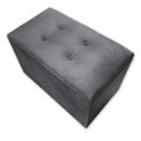 Ver imagem 5 de Puff Baú Banqueta Retangular Organizar e Decorar Suede 60cm Cinza