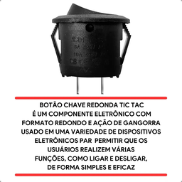 Kit 6 Chave Gangorra Botão Interruptor Pinos - 4