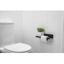 Ver imagem 3 de Porta Papel Higiênico Preto Fosco Metal Parede Papeleira Top