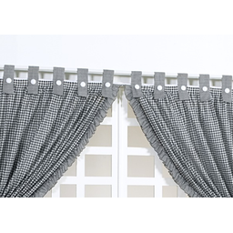 cortina para cozinha 200cm x 160cm curtinas trabalhadas e mais alças de tecido - 2