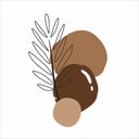 Ver imagem 2 de Adesivo Floral Boho Marrom Estilo Nórdico 55x80 Minimalista Mod.02
