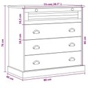 Ver imagem 3 de Cômoda 4 Gavetas Madeira de Pinus 76x80cm Bege/Cera