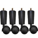 Ver imagem 1 de Conjunto de 4 Pés Cama Box Solteiro Casal Pés para Móveis Rodizio Madeira Tabaco