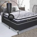 Ver imagem 4 de Conjunto de 4 Pés Cama Box Solteiro Casal Pés para Móveis Rodizio Madeira Tabaco