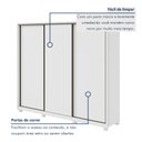 Ver imagem 5 de Guarda-Roupa Casal 3 Portas de Correr 6 Gavetas com Pés MDF 270cm Spazio Yescasa Branco