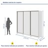 Guarda Roupa Casal 3 Portas de Correr 6 Gavetas e Pés 270,5cm Spazio 100% MDF - 11