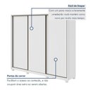 Ver imagem 5 de Guarda-Roupa Casal 3 Portas de Correr 6 Gavetas com Pés MDF 270cm Spazio Branco