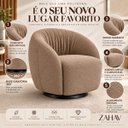 Ver imagem 5 de Poltrona Giratória 360° Orgânica Bouclé Sala Recepção Nuvem:Bouclê/Capuccino