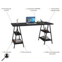 Ver imagem 5 de Escrivaninha Mesa Escritório Cavalete 150cm 4 Prateleiras Estilo Industrial Kuadra