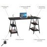 Escrivaninha Cavalete 150cm 4 Prateleiras Estilo Industrial Kuadra  - 5