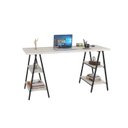Ver imagem 3 de Escrivaninha Mesa Escritório Cavalete 150cm 4 Prateleiras Estilo Industrial Kuadra