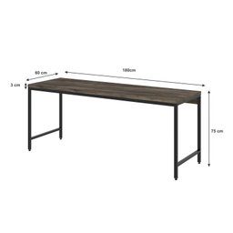 Escrivaninha 180cm Estilo Industrial Diretor Active Yescasa - 2