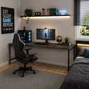 Ver imagem 1 de Escrivaninha Mesa Escritório Estilo Diretor Active 180cm Industrial Yescasa Carvalho Dark Marrom