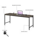 Ver imagem 5 de Escrivaninha Mesa Escritório Estilo Diretor Active 180cm Industrial Yescasa Carvalho Dark Marrom