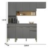 Armário de Cozinha Completa 150 com Balcão para Pia 9 Portas Line - Freijó/gris - 2