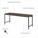 Ver imagem 5 de Escrivaninha Mesa Escritório Estilo Diretor Active 180cm Industrial Yescasa Nogal