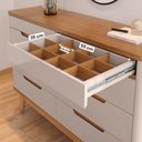 Ver imagem 2 de Cômoda Quarto Vicenza 8 Gavetas com Pés Off White/Cedro