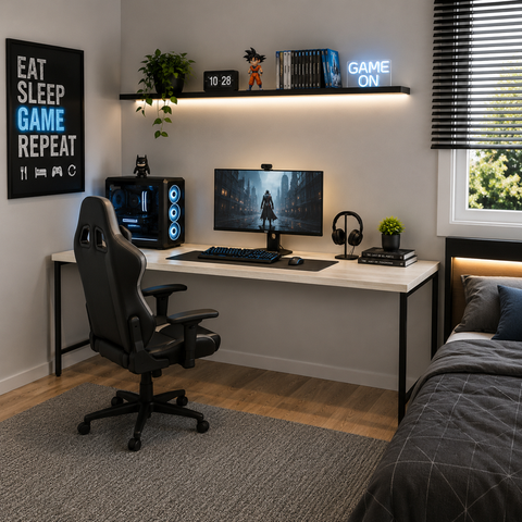 Mesa de Escritório Diretor Active 180cm Yescasa Snow Est.Preta
