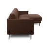 Sofá Decorativo Karine 5 Lugares Sala de Estar 330cm com Chaise Pés em Aço Couro Marrom Chocolate - 2