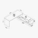 Ver mais imagens de Escrivaninha Mesa Escritório em L Executiva 200x180cm com Balcão Cayman Yescasa