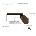 Ver imagem 6 de Escrivaninha Mesa Escritório em L Executiva com Balcão Cayman 200,5cm Yescasa Marrom