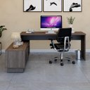 Ver imagem 2 de Escrivaninha Mesa Escritório em L Executiva 200x180cm com Balcão Cayman Yescasa