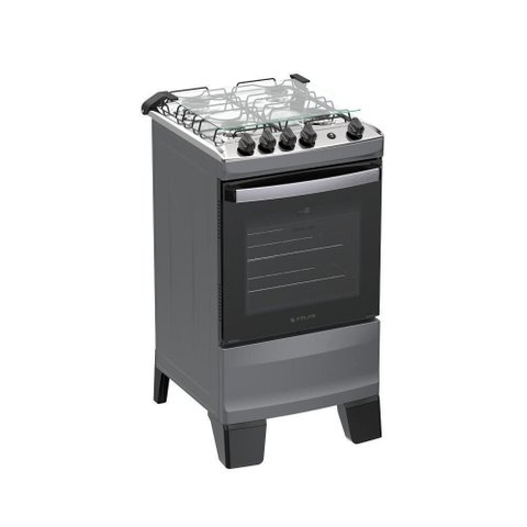 Fogão 4 Bocas Atlas Agile Up com Mesa de Inox a Gás Bivolt Titanium