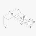 Ver imagem 3 de Escrivaninha Mesa Escritório em L Executiva com Balcão Cayman 170,5cm Yescasa Marrom