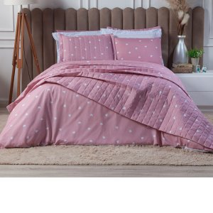 Cobre Leito Colcha King 3 Peças Percal 150 Fios Essencialle - Coração