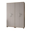 Ver imagem 2 de Conjunto Dois Armários Multiuso NT4020 4 Portas 8 Prateleiras MDP Off White Notável Móveis